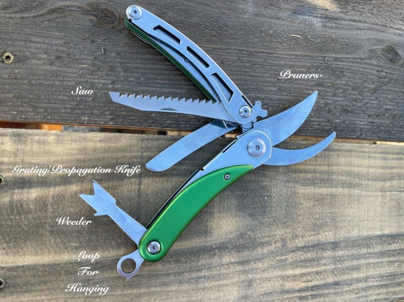 gardeners multi tool 4 in 1 garden tool pruner saw propagation knife and weeder 694039