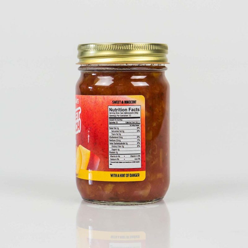 sweet peach salsa nutrition label